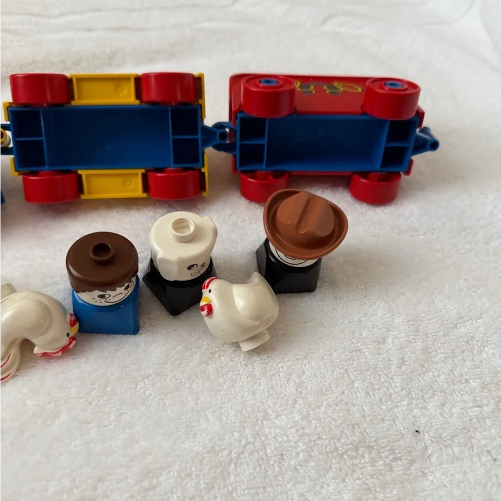 Vintage Duplo Lego Lot Farm Animals People Vehicle Set Rodeo